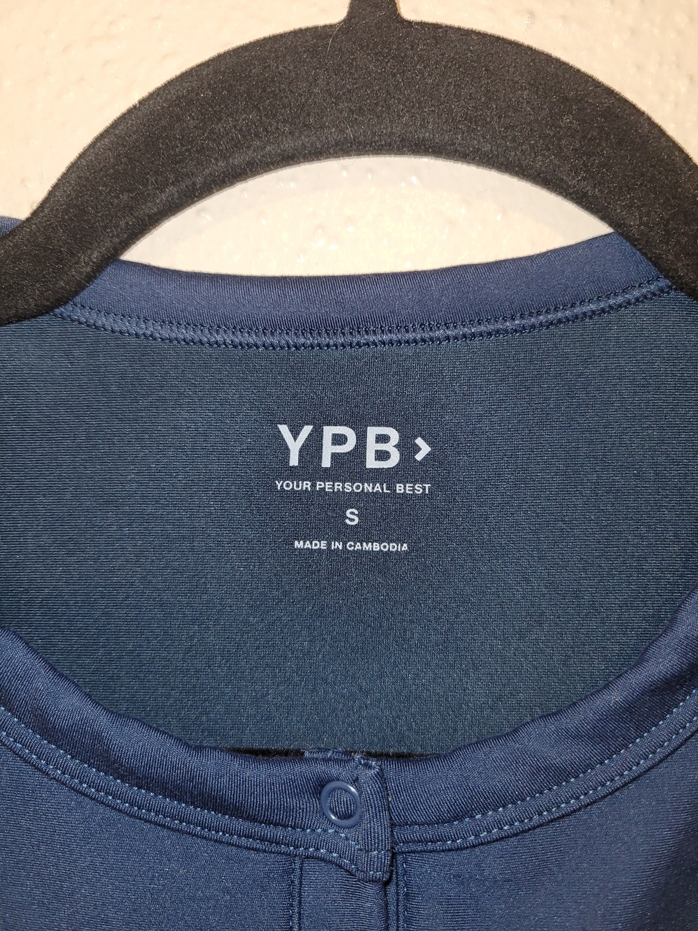 Abercrombie & Fitch YPB SculptLUX Snap Front Henley Crop Tank Top Blue Size Smal - Picture 2 of 4